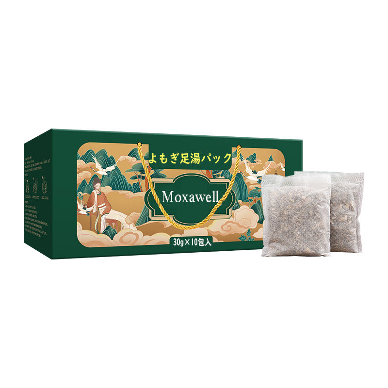 よもぎ足湯パック MoxaWell 10包入 | 温活 冷え性 対策 無添加 薬草入浴剤 足浴 漢方成分配合 ギフト