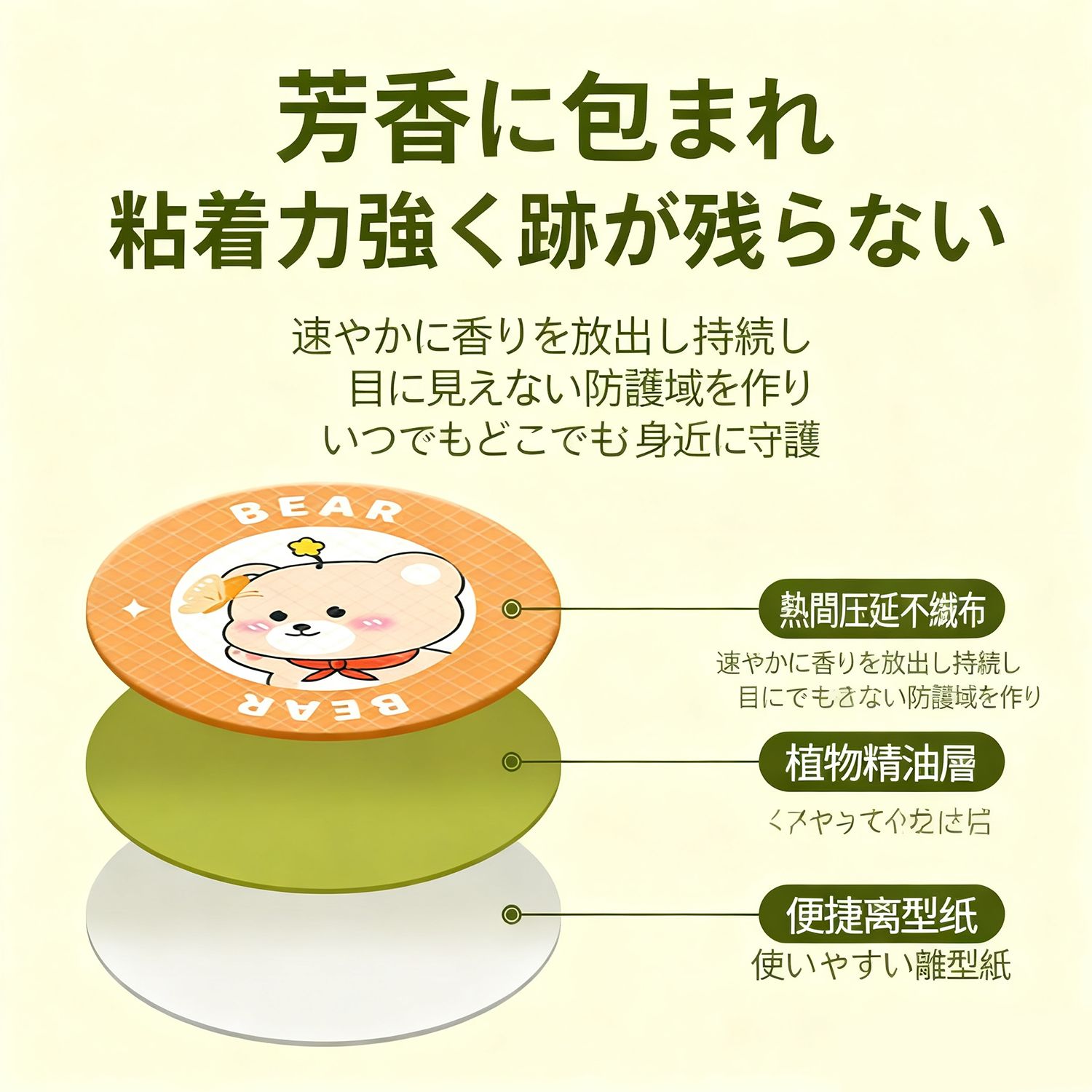 虫よけアロマシール 90枚入り｜天然精油100％・アウトドア用