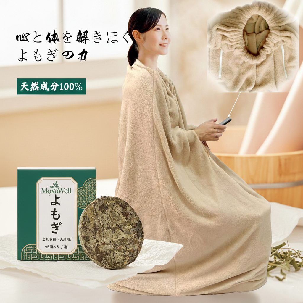 MoxaWell 5個入 熟成よもぎ 使用 【温活 冷え性 対策】 無添加 天然100% よもぎ湯 艾葉 粉砕なし 圧縮タイプ 足湯 ギフト